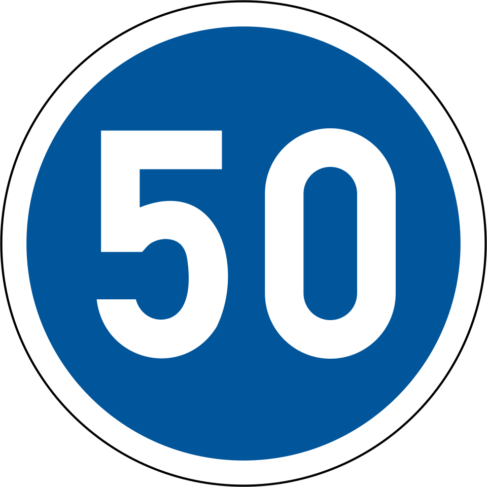 Minimum speed sign