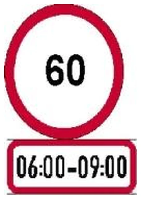 Speed limit, time period (R201-60-510)