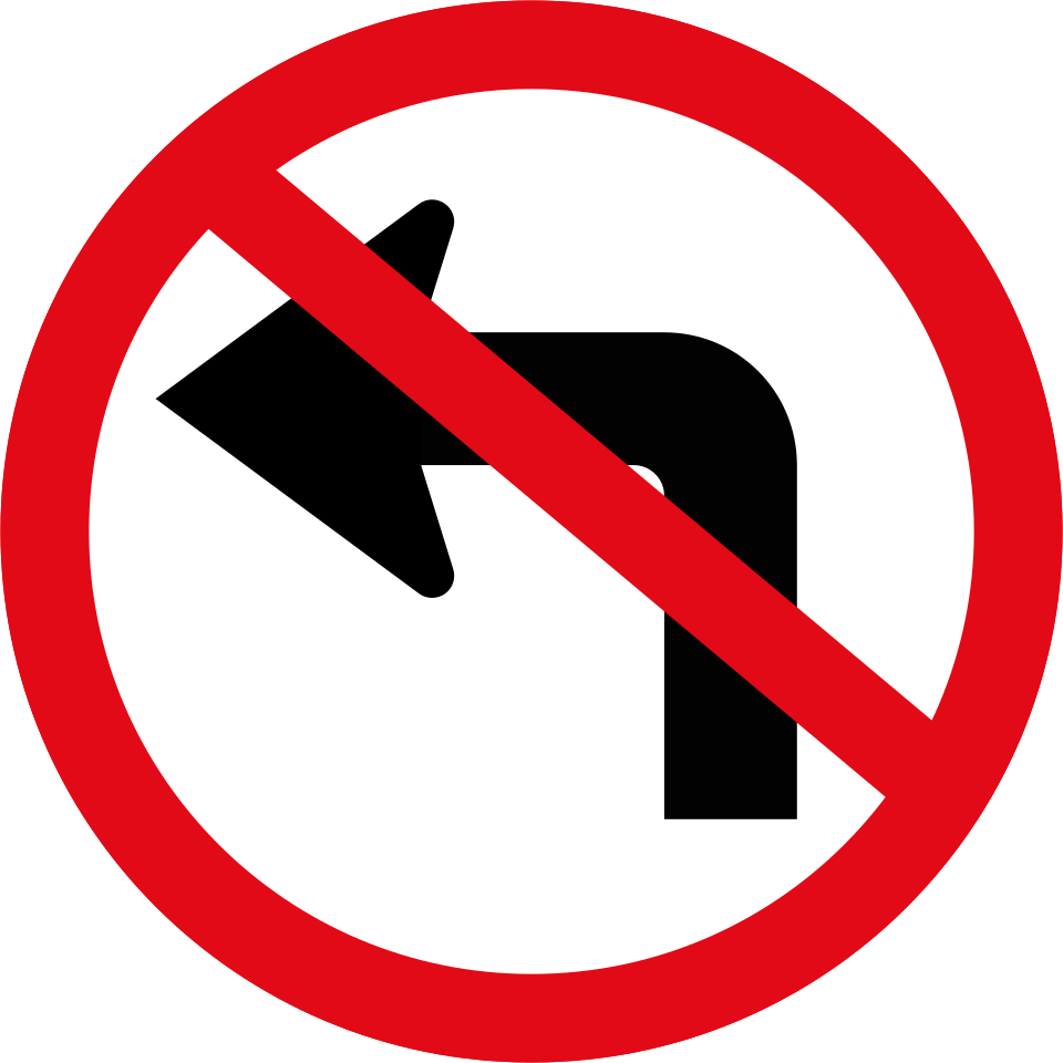 Left turn ahead prohibited (R209)