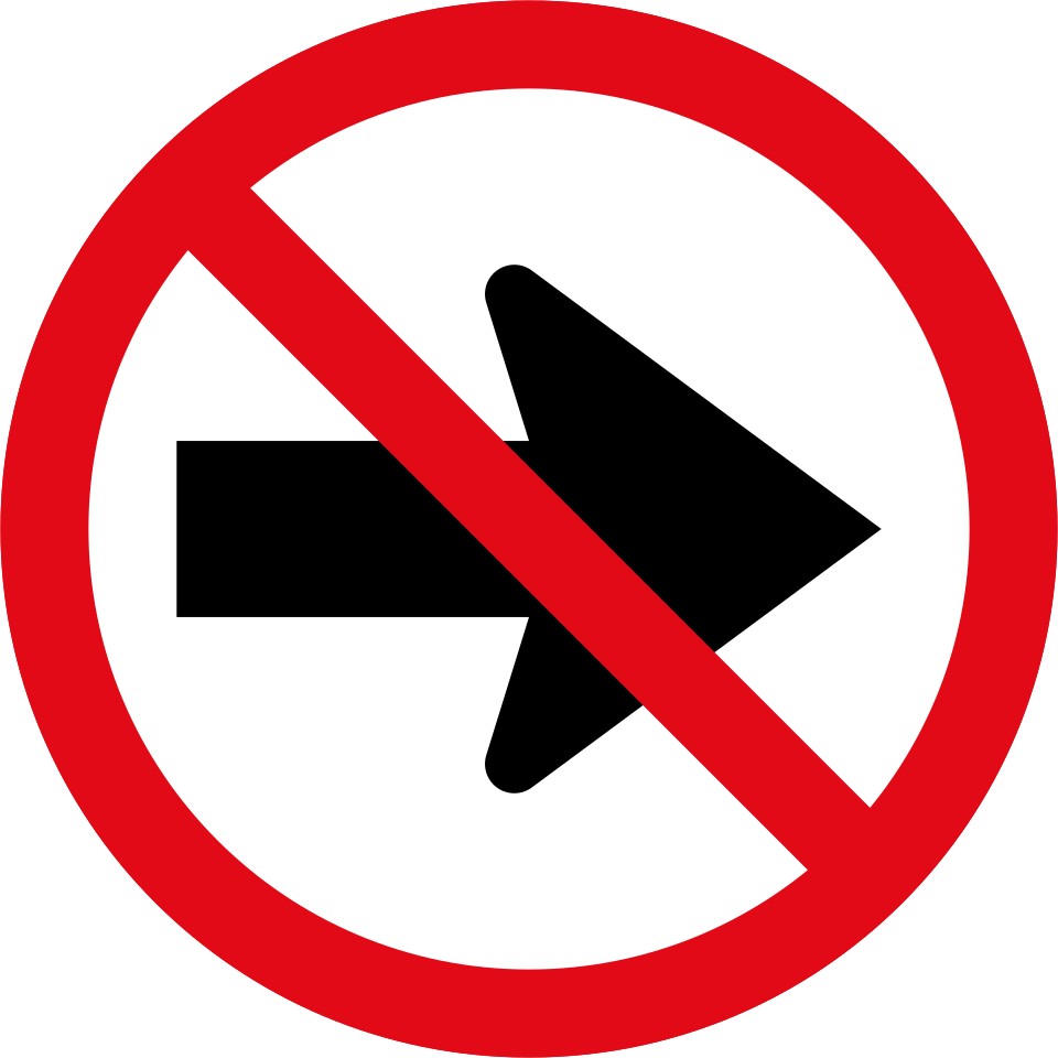Right turn prohibited (R212)
