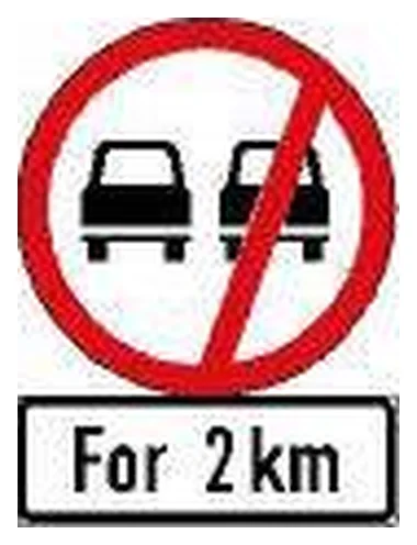 No overtaking, all vehicles, for a distance (R214+IN11.2)