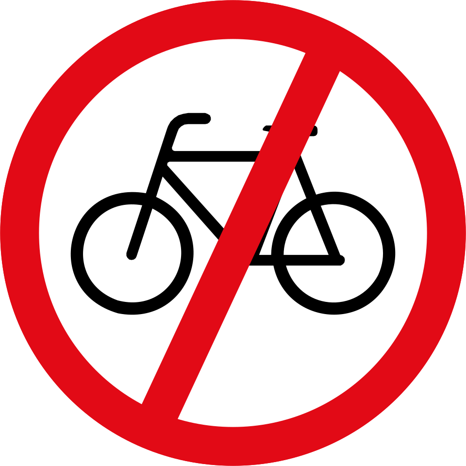 Pedal cycles prohibited (R219)