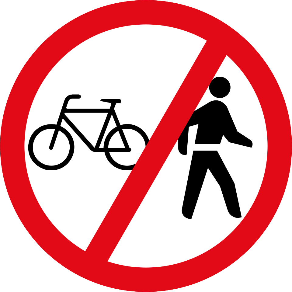 Pedal cycles and pedestrians prohibited (R220)