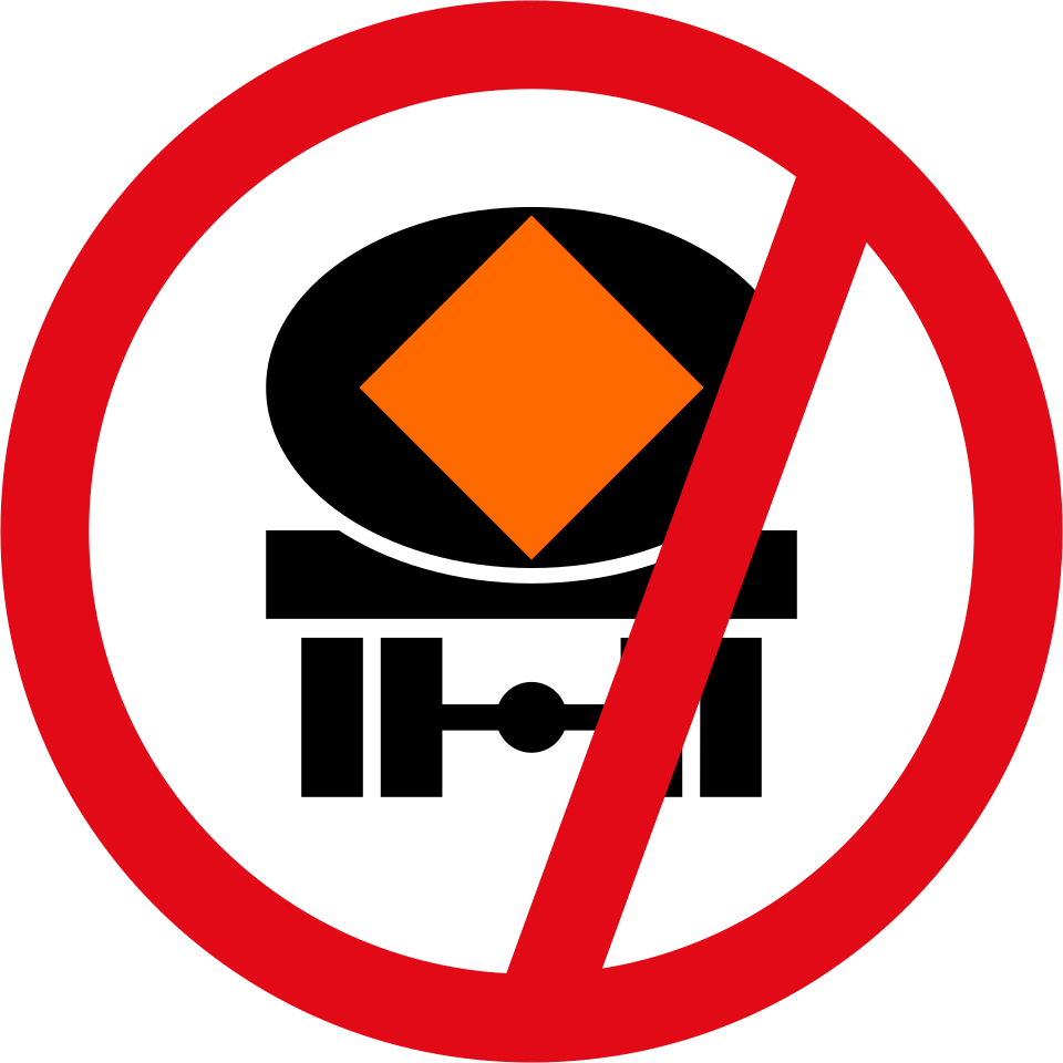 Vehicles transporting dangerous substances prohibited (R232)