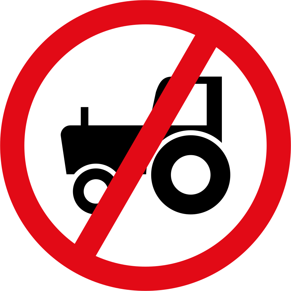 Agricultural vehicles prohibited (R236)