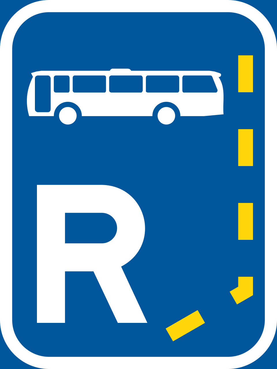 Begin bus lane reservation (R303)