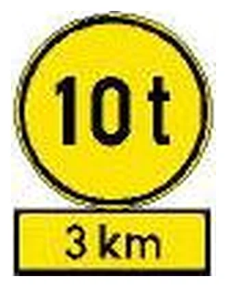 Vehicles exceeding mass only, a distance ahead (temporary)…