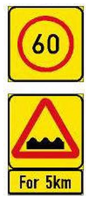 Speed limit on an uneven roadway, for a distance, with…