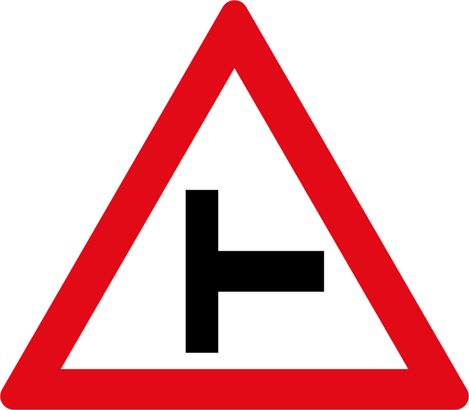Side road junction from the right (W108)