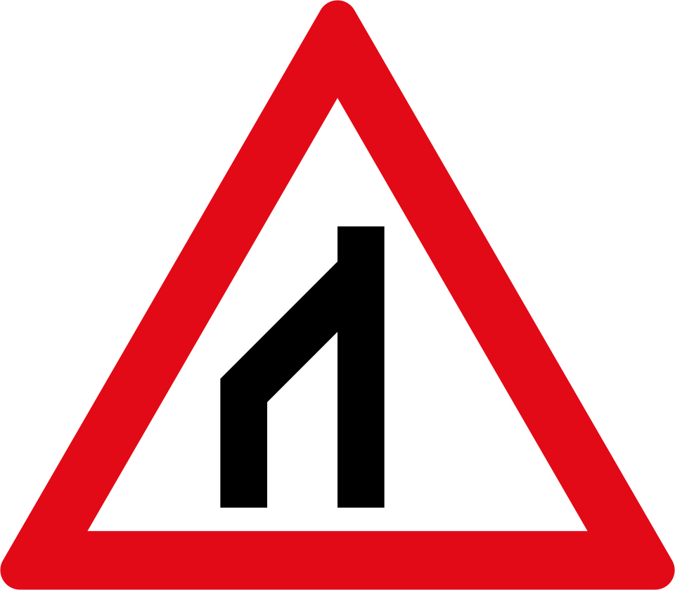 End of dual roadway (W116)