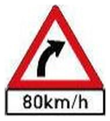 Gentle curve (right), recommended speed (W202+IN11.1)