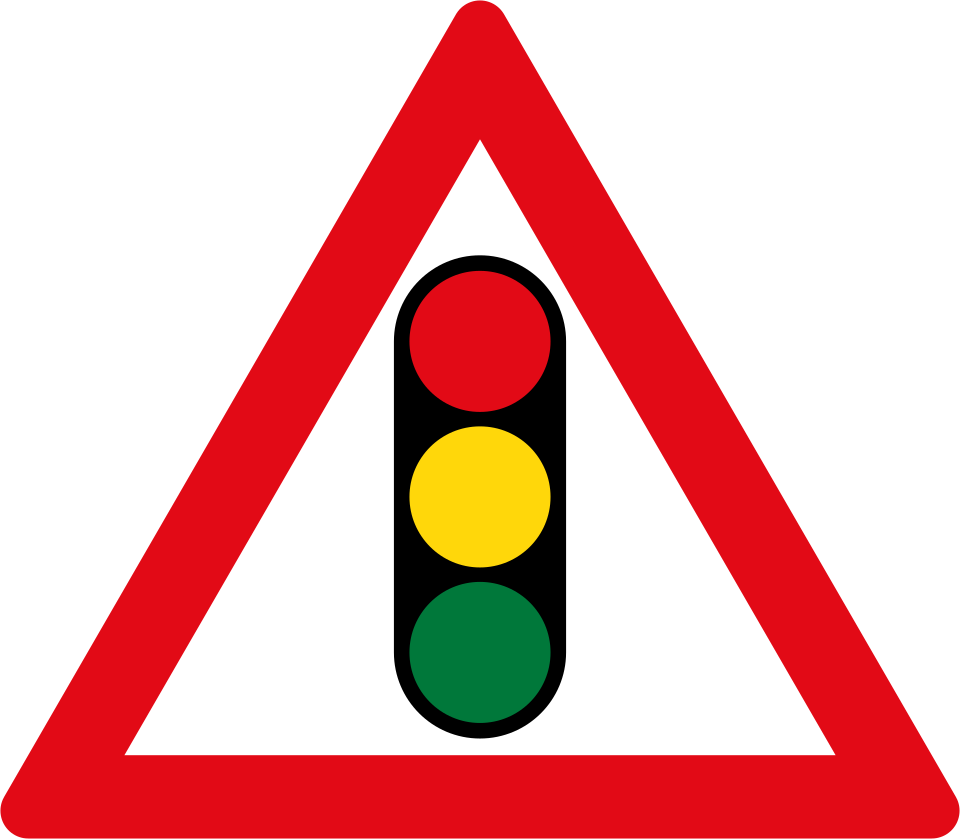 Traffic signals ahead (W301)