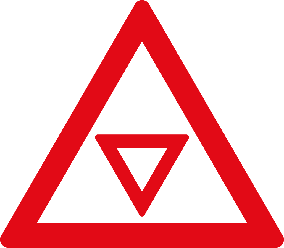 Traffic control “YIELD” ahead (W303)