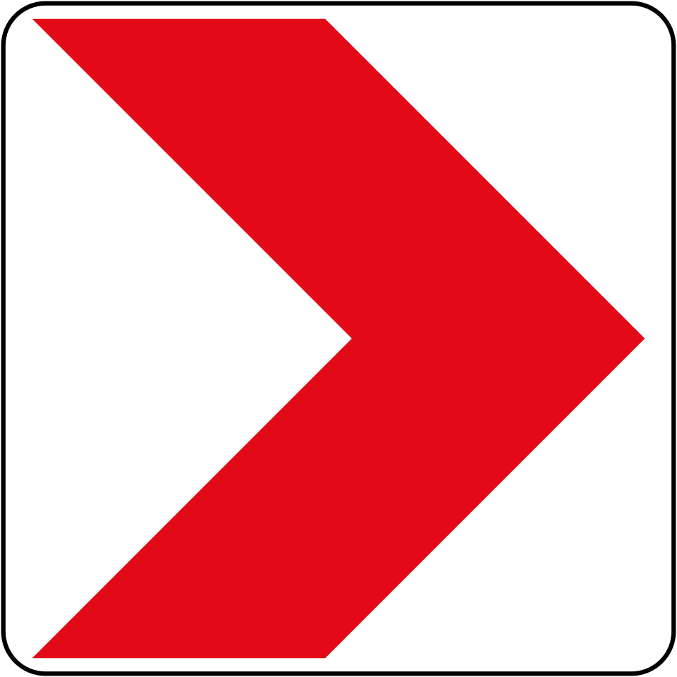 Sharp curve chevron (W405)