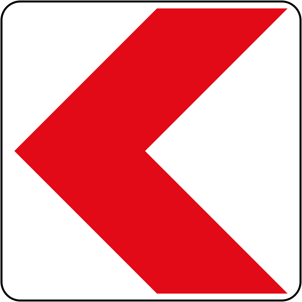 Sharp curve chevron (W406)